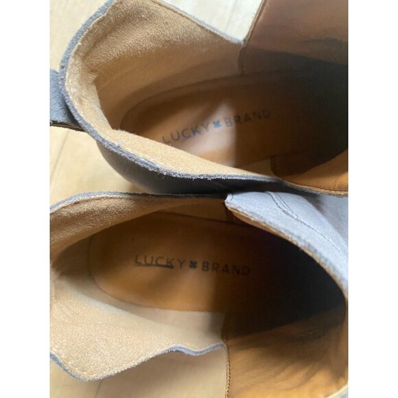 LUCKY Brand "Bebhina" waterproof Bootie Women Size 7 NEW block heel gray - Picture 4 of 8